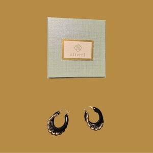 Atterri Black and Gold Swirl Earrings